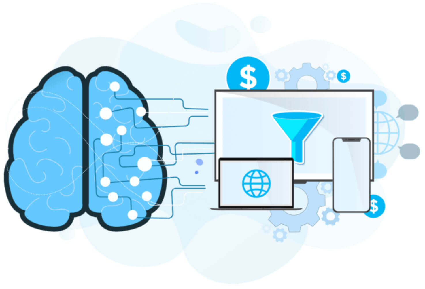 Brain connected to devices